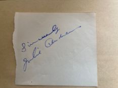 Julie Andrews signed vintage autograph album page Sound of Music actress. A child actress and