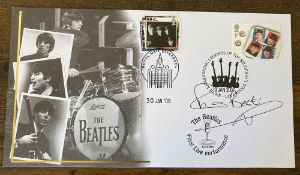 The Beatles Ex Drummer 1960/62 Pete Best signed Internetstamps official 2003 FDC. Final Live