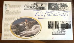 Actress Brigitte Bardot signed rare Internetstamps Cats FDC 2001. Brigitte Anne-Marie Bardot (28
