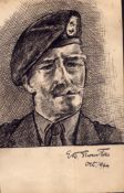 Ernest Swinton signed sketch . Inventor of the tank.