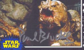 Paul Burke signed Star Wars trading card.