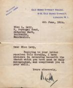 Malcolm Campbell dated 4/6/1934 TLS.