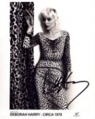 Debbie Harry signed 10x8inch black and white photo.
