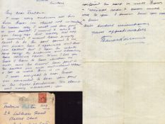 Tamara Karsavina personal unpublished letter to Frederick Ashton with original envelope dated 15/2/