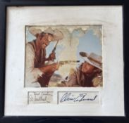 Clint Eastwood & Eli Wallach singed and framed colour photograph from the 1966 film The Good, the