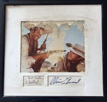 Clint Eastwood & Eli Wallach singed and framed colour photograph from the 1966 film The Good, the