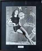Janet Leigh singed and framed black and white photograph.