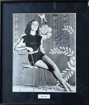 Janet Leigh singed and framed black and white photograph.