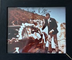 Diana Rigg signed and framed colour photograph from the 1969 James Bond film On Her Majesty's Secret