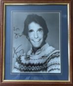 Henry Winkler singed and framed black and white photograph.
