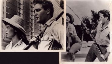Collection of 3 black and white photos of Elvis Presley and Anne Helm from the 1962 film 'Follow the
