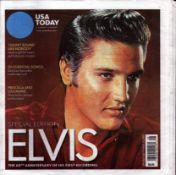 Special edition USA Today paper celebrating the 60th anniversary of Elvis Presley's first recording.
