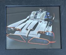 Framed colour photograph featuring the iconic 1966 Batmobile.