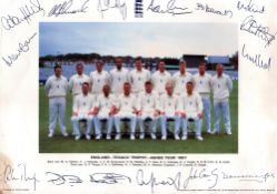 Colour photograph of the 1997 England cricket team during the Texaco Trophy and Ashes tour,