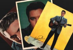Collection of 3 Elvis Presley colour 8x10 photographs. 2 with printed signatures.