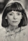 Alison Steadman signed 7x5inch black and white photo.