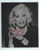 Joan Rivers signed 10x8inch black and white photo.