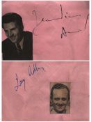 Jean Pierre Aumont signed album page with Larry Adler on reverse.