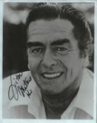 Victor Mature signed 10x8inch black and white photo.