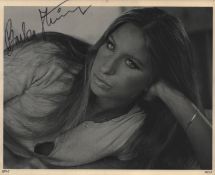 Barbara Streisand signed 10x8inch black and white photo.