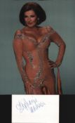 Stephanie Beecham signed white card with unsigned 10x8inch colour photo.