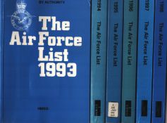The Air Force List 1993-1998. Published by Authority. Collection of 6 books.