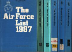 The Air Force List 1987-1992. Published by Authority. Collection of 6 books.