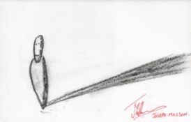 Joseph Millson signed sketch on white card.