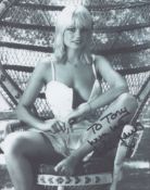 Kim Mills signed 10x8inch black and white photo. Dedicated.