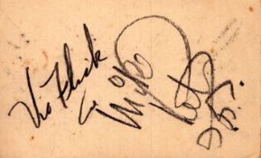 Vic Flick signed 4x2inch card.
