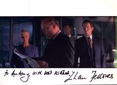 Julian Fellowes signed 10x8inch colour photo. Dedicated.