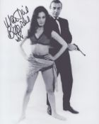 Martine Beswick signed 10x8inch black and white photo.