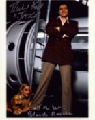 Richard Kiel and Blanche Ravalec signed Moonraker 10x8inch colour photo.