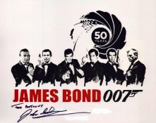 John Glen signed 50 years James Bond 007 10x8inch colour photo.
