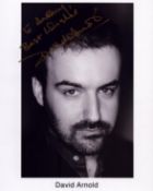 David Arnold signed 10x8inch black and white photo. Dedicated.