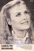 Carolyn Seaward signed 6x4inch promo photo dedicated.