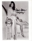 Maud Adams signed 10x8inch black and white photo.