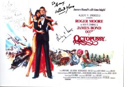 Helene Hunt and Phillip Voss signed 10x8inch Octopussy promo photo. Dedicated.