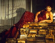 Shirley Bassey signed 10x8inch colour photo. Dedicated.
