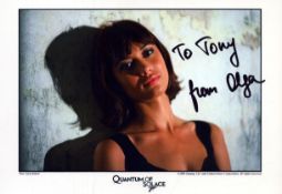 Olga Kurylenko signed 8x6inch Quantum of Solace colour photo. Dedicated.