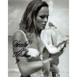 Ursula Andress signed 10x8inch DR NO black and white photo.