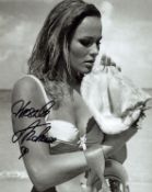 Ursula Andress signed 10x8inch DR NO black and white photo.