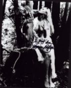 Veronica Carlson signed 10x8inch black and white photo.