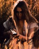 Linda Hayden signed 10x8inch colour photo. Dedicated.
