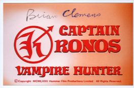 Brian Clemens signed 6x4inch card.