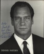Dennis Hayden signed 10x8inch black and white photo. Dedicated.