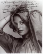 Goldie Hawn signed 10x8inch black and white photo.