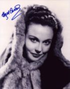 Hazel Court signed 10x8inch black and white photo.