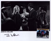 John D Collins signed 10x8inch black and white photo.