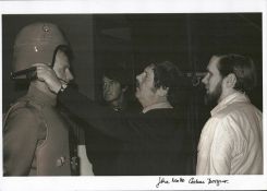 John Mollo signed 12x8inch black and white photo.